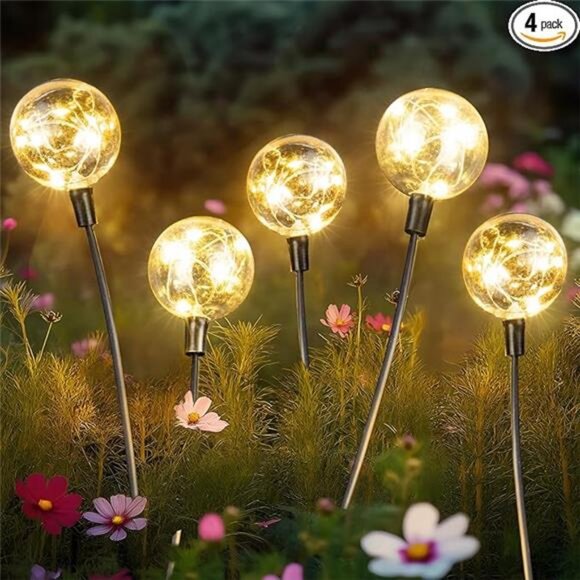 Outdoor Solar Lights for Yard, 4 Packs 16LED, Solar Globe Lights Outdoor - Picture 7 of 7